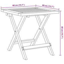 Berkfield Folding Garden Chairs 2 Pcs With Table Red Solid Wood - thumbnail 8