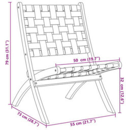 Berkfield Folding Garden Chairs 2 Pcs With Table Red Solid Wood - thumbnail 7