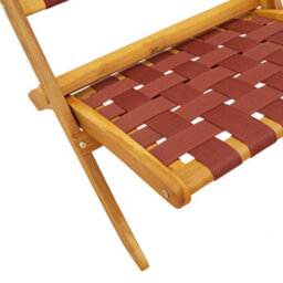 Berkfield Folding Garden Chairs 2 Pcs With Table Red Solid Wood - thumbnail 5