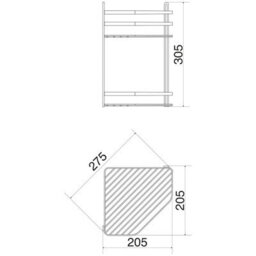 Euroshowers Shower Caddy Basket,  Double Corner Chrome Plated Stainless Steel - thumbnail 3