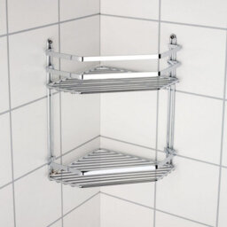Euroshowers Shower Caddy Basket,  Double Corner Chrome Plated Stainless Steel - thumbnail 4
