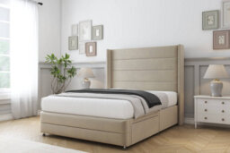 "Comfort Milano Almond Coniston Divan Bed Set No Drawers - 54"" Wingback & 12"" Footboard 2'6 Small Single" - thumbnail 2