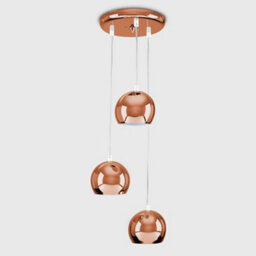 Valuelights Retro Eyeball 3 Way Droplet Ceiling Pendant Light Fitting In Copper Finish - Bulbs Included - thumbnail 4