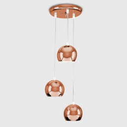 Valuelights Retro Eyeball 3 Way Droplet Ceiling Pendant Light Fitting In Copper Finish - Bulbs Included - thumbnail 2