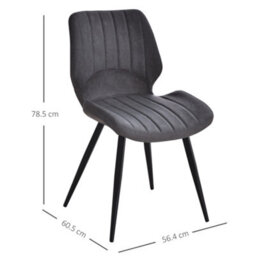 Homcom Set Of 2 Pu Leather Dining Chair Moulded Seats With Steel Frame Grey - thumbnail 3