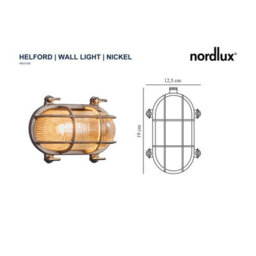 Nordlux Helford Outdoor Patio Terrace Garden Wall Light In Nickel (Height) 11Cm - thumbnail 6