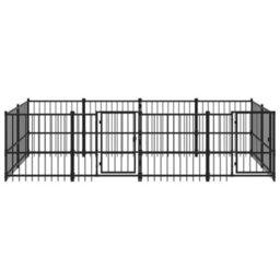 Berkfield Outdoor Dog Kennel Steel 7.51 M2 - thumbnail 3