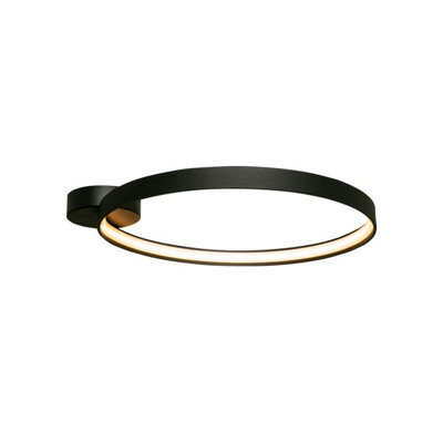 Luminosa Lighting Luminosa Circle Integrated Led Semi Flush Light, Matt Black, 3870Lm, 3000K