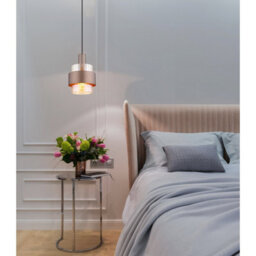 Luminosa Lighting Luminosa Milley Slim Pendant Ceiling Light Matt Black Amber Glass Shade 1X E27 - thumbnail 5