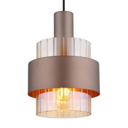 Luminosa Lighting Luminosa Milley Slim Pendant Ceiling Light Matt Black Amber Glass Shade 1X E27 - thumbnail 3