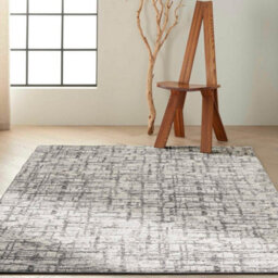 Ivory Grey Modern Easy To Clean Abstract Rug For Bedroom Dining Room And Living Room-69 X 221Cm (Runner) - thumbnail 1