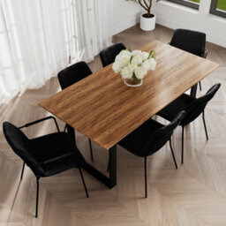 LPD Antibes Dining Table - Mdf/metal - L180 X W90 X H76 Cm - Russet/black Matte - thumbnail 5