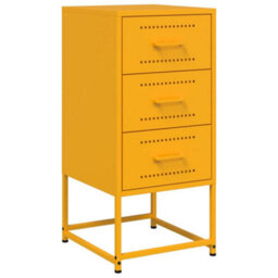 Berkfield Bedside Cabinet Mustard Yellow 36X39X78 Cm Steel - thumbnail 2