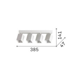 Ideal Lux Luminosa Dynamite Square Ceiling Spotlight Bar Black 4X Gu10 - thumbnail 2