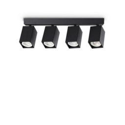 Ideal Lux Luminosa Dynamite Square Ceiling Spotlight Bar Black 4X Gu10 - thumbnail 1