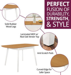 Hallowood Furniture Aston Butterfly Extending Dining Table In White Painted Finish - thumbnail 2