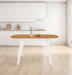 Hallowood Furniture Aston Butterfly Extending Dining Table In White Painted Finish