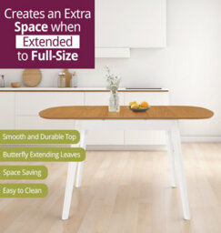 Hallowood Furniture Aston Butterfly Extending Dining Table In White Painted Finish - thumbnail 4
