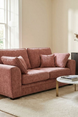 Loft Home Amara Blush Pink 3 Seater Fabric Sofa - image 1