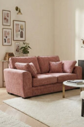 Loft Home Amara Blush Pink 3 Seater Fabric Sofa - thumbnail 5