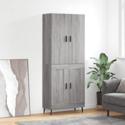 Berkfield Highboard Grey Sonoma 69.5X34X180 Cm Engineered Wood - thumbnail 1