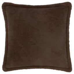 furn. Furn Kallu Faux Fur Polyester Filled Cushion, Chocolate, 55 X 55Cm - thumbnail 2