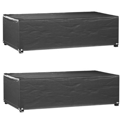 Walplus Outdoor Garden Furniture Covers 2 Pcs 8 Eyelets 125X70X35 Cm Rectangular - image 1