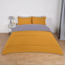 OHS Coverless 10.5 Tog Duvet & Pillowcase, Grey/ochre - King