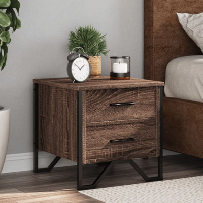 Berkfield Bedside Cabinet Brown Oak 40X41X40 Cm Engineered Wood - image 1