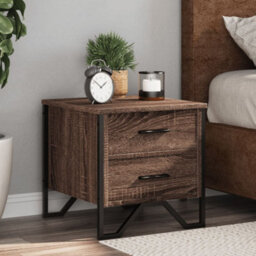 Berkfield Bedside Cabinet Brown Oak 40X41X40 Cm Engineered Wood