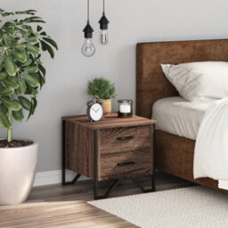 Berkfield Bedside Cabinet Brown Oak 40X41X40 Cm Engineered Wood - thumbnail 3