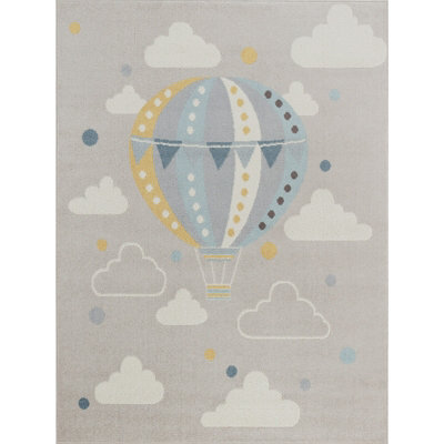Livabliss Ankara-Kids Multicoloured Grey Blue Washable Rug For Children's Rooms 160 X 213 Cm Easy Care, Non Shedding - image 1