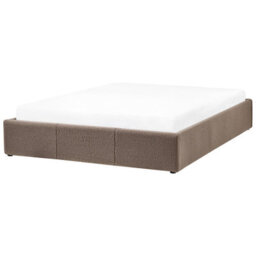 Beliani Ottoman Bed Without Headboard Boucle Dinan 140 X 200 Cm (Eu Double) Taupe - thumbnail 7
