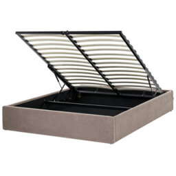 Beliani Ottoman Bed Without Headboard Boucle Dinan 140 X 200 Cm (Eu Double) Taupe - thumbnail 4