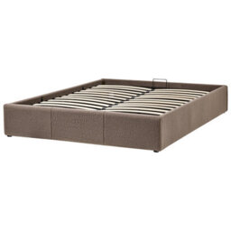Beliani Ottoman Bed Without Headboard Boucle Dinan 140 X 200 Cm (Eu Double) Taupe - thumbnail 6