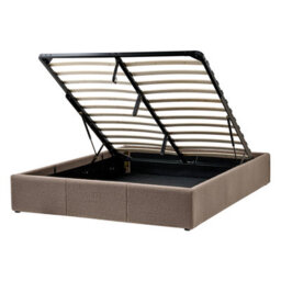Beliani Ottoman Bed Without Headboard Boucle Dinan 140 X 200 Cm (Eu Double) Taupe - thumbnail 5