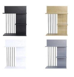 White 3 Tier Wooden Wall Shelf Home Office Storage Shelving Unit Shelves Bookcase Tidy Uk - thumbnail 1