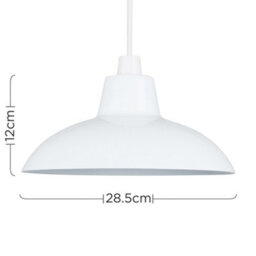 Valuelights Civic Pair Of Retro Style White Metal Easy Fit Ceiling Light Shades (D)28.8Cm - thumbnail 8