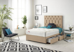 Somnior Beds Somnior Premier Plush Beige 4Ft6 Memory Foam Divan Bed With 2 Drawers, Mattress & Headboard - Double - thumbnail 3