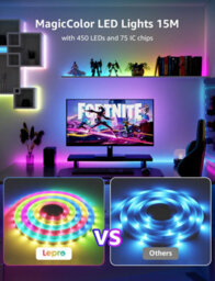 Lepro S1 Ai Smart Led Strip Light 15M Rgb+Ic, App & Voice Control, Works With Alexa, Google Home, Music Sync, Diy Rainbow Chasing - thumbnail 8