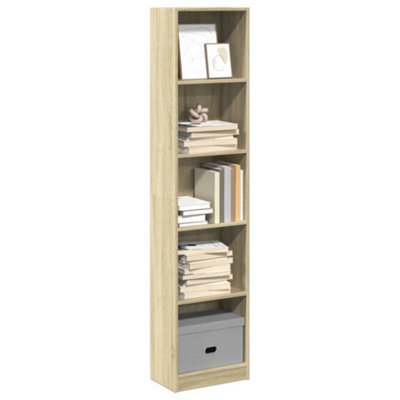 Berkfield Bookcase Sonoma Oak 40X24X176 Cm Engineered Wood - image 1