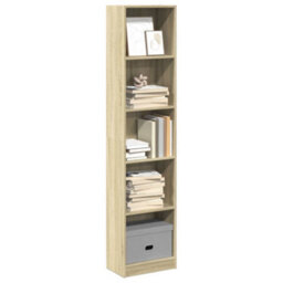 Berkfield Bookcase Sonoma Oak 40X24X176 Cm Engineered Wood - thumbnail 1