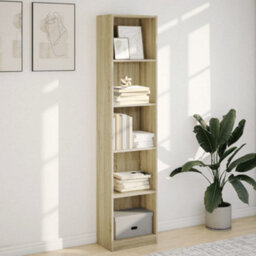 Berkfield Bookcase Sonoma Oak 40X24X176 Cm Engineered Wood - thumbnail 3