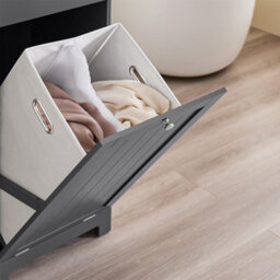 Sobuy Low Bathroom Cabinet With 1 Drawer 40X38X91Cm Modern Bzr21-Ii-Dg - thumbnail 7