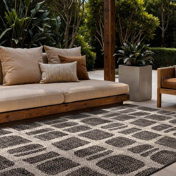 The Rugs Ted Baker Indoor Outdoor Flatweave Ruskin Rug Reversible In Black - thumbnail 3