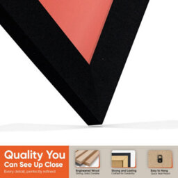 "30X17"" Matte Black Modern Vinyl Record Frame With Poppy Red Mount For 12 Inch Lp Album Cover & Disc - Ak Frames" - thumbnail 3