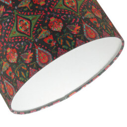 Happy Homewares Bohemian Kaleidoscope Cotton Lamp Shade With Green And Red Colouring - thumbnail 3