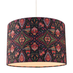 Happy Homewares Bohemian Kaleidoscope Cotton Lamp Shade With Green And Red Colouring - thumbnail 2