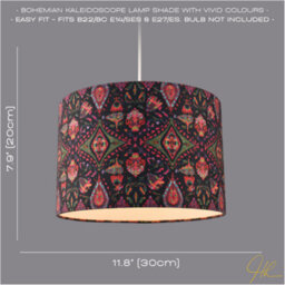Happy Homewares Bohemian Kaleidoscope Cotton Lamp Shade With Green And Red Colouring - thumbnail 6