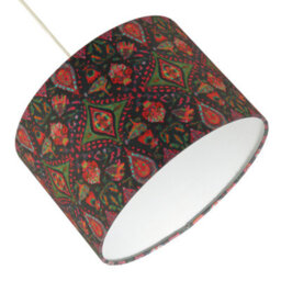 Happy Homewares Bohemian Kaleidoscope Cotton Lamp Shade With Green And Red Colouring - thumbnail 4